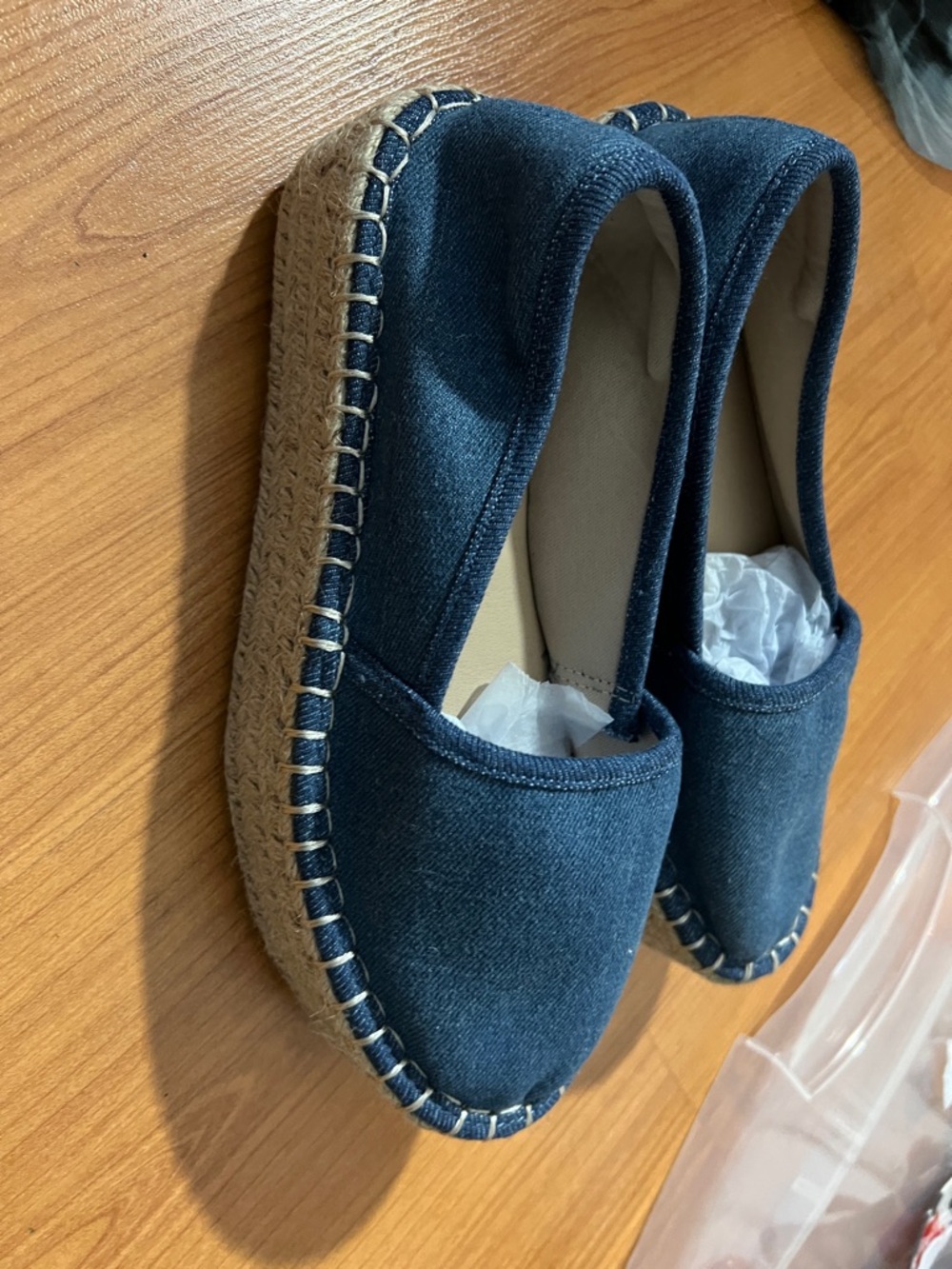 ASOS Denim Navy Espadrille Slip-Ons